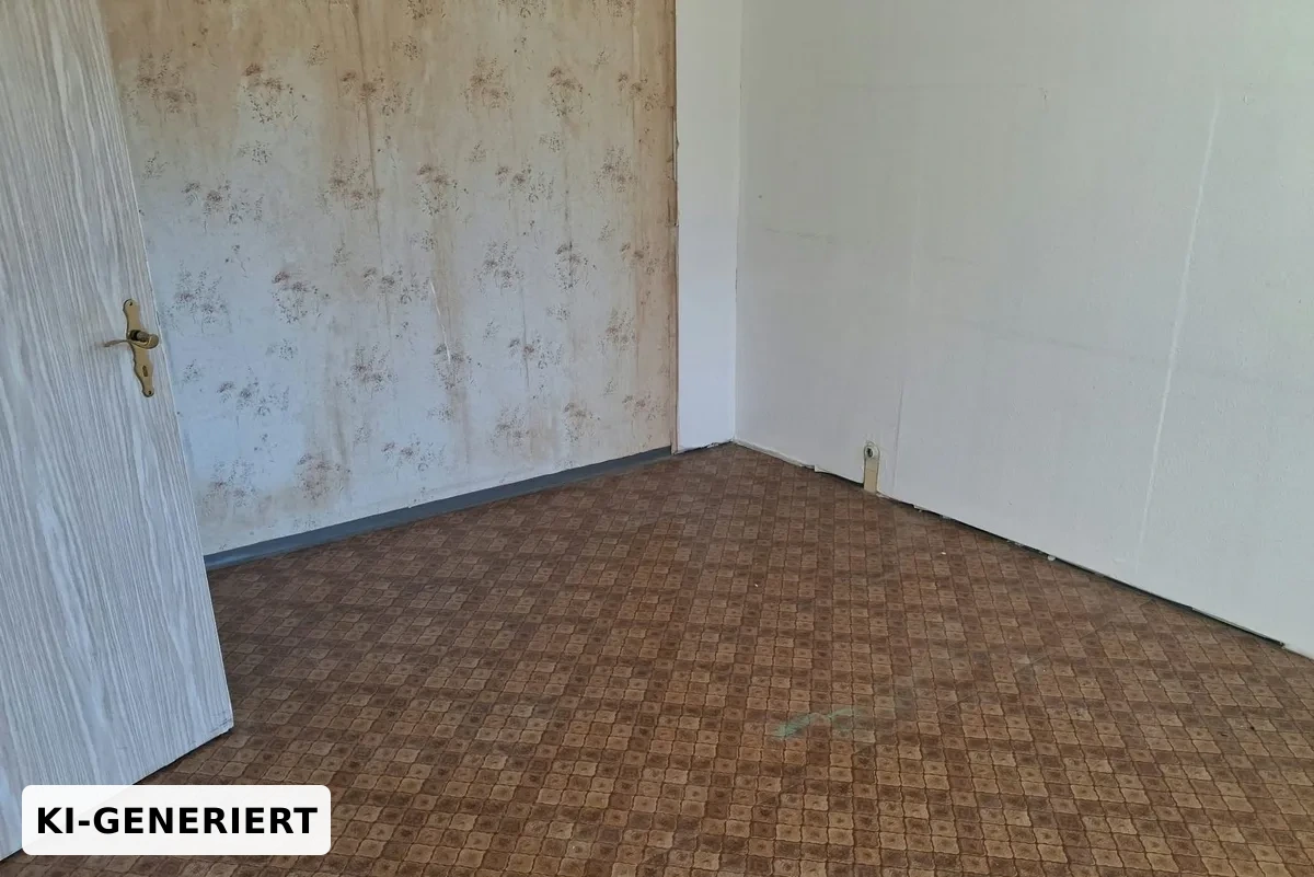 Leergeräumtes Zimmer vor der Renovierung nach der Entrümpelung