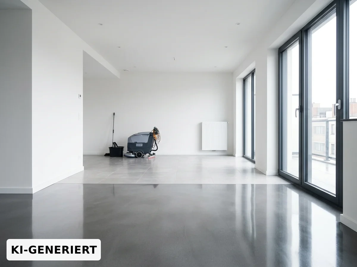 Übergabefertig gereinigter Innenraum nach Bauarbeiten (Symbolbild)